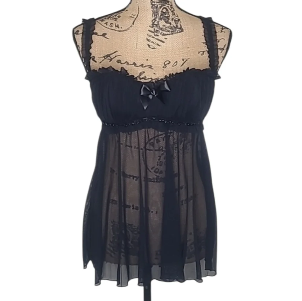 Fredericks of Hollywood Black Sheer Babydoll